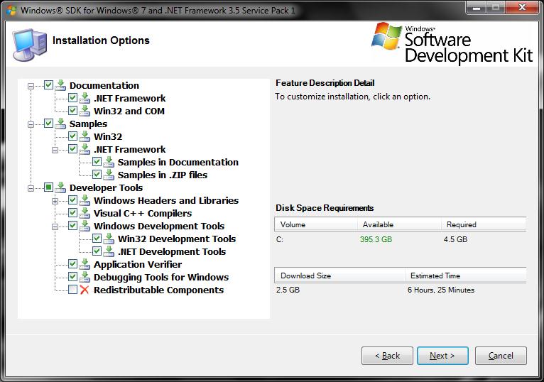 Windows SDK and .NET Framwork 3.5